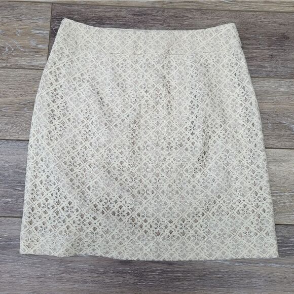LOFT cream colored lace skirt size 2 - Picture 1 of 10